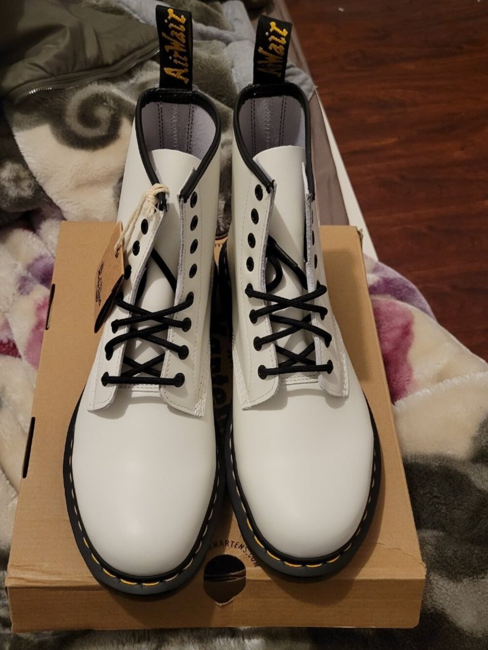 Dr Martens 1460 White Smooth Leather Boots UK 9 MENS 10 WOMENS 11 NEW RARE!